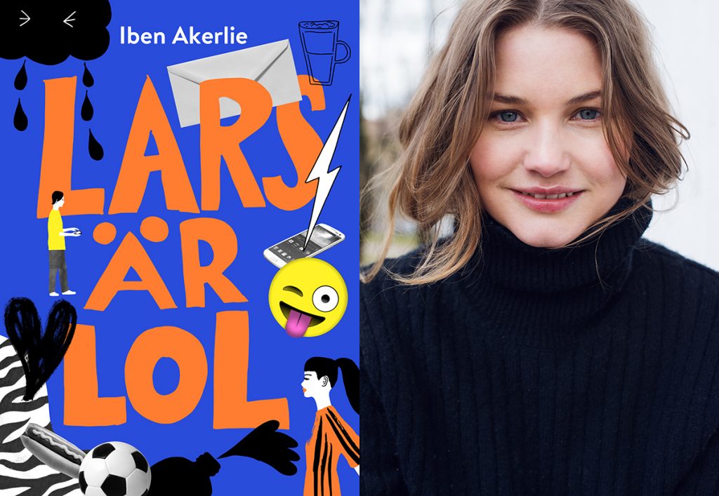 Foto på bokomslag samt författaren Iben Akerlie