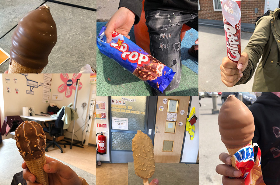 Bild med flera glassbilder